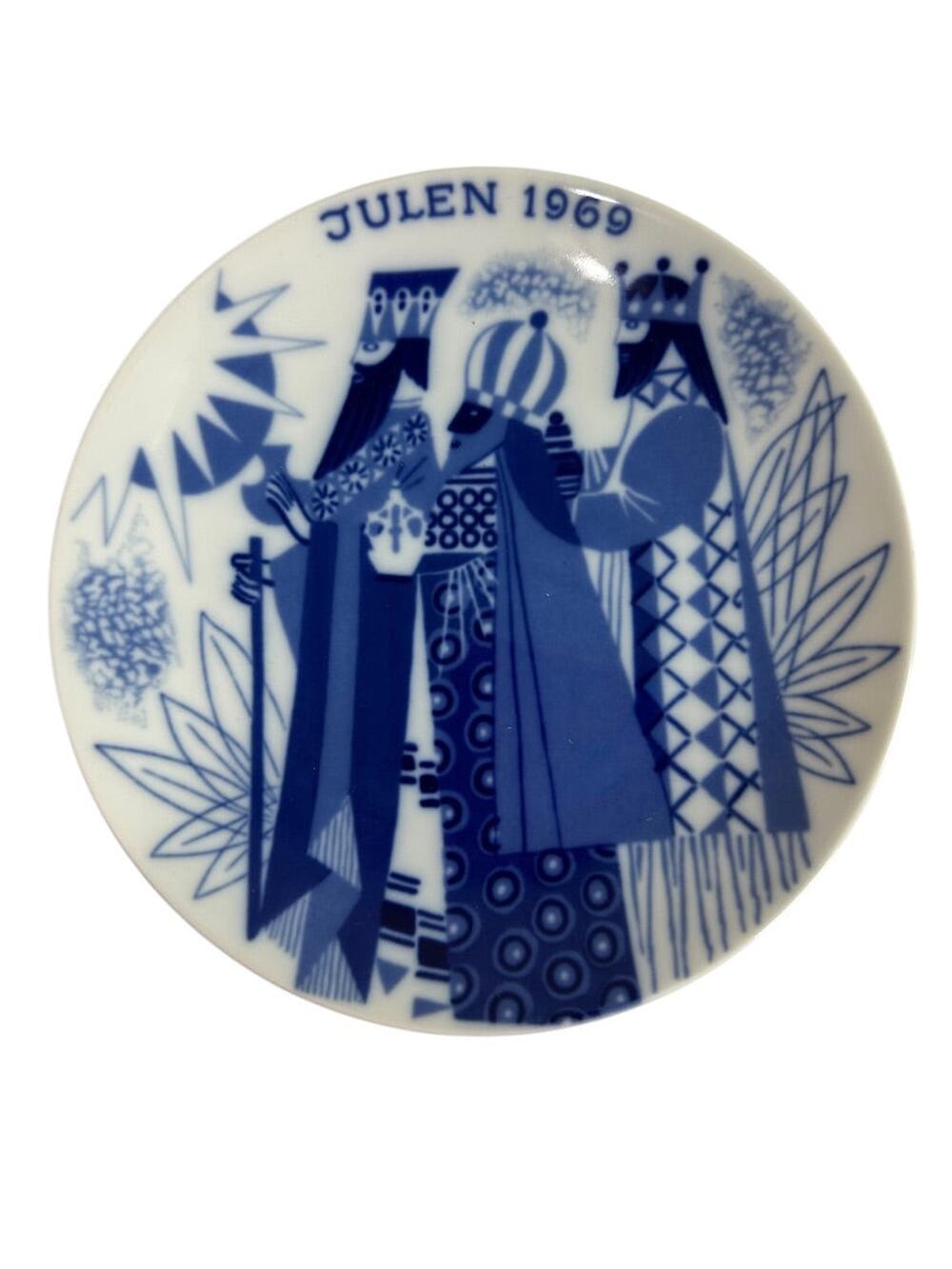 Porsgrund Norway Christmas Plate The Three Wise Men Julen 1969 Blue 7"